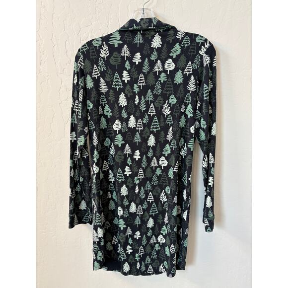 MeUndies Sz S Modal Button Down PJ Dress Long Sleeve Tree‎ Christmas Print - Picture 8 of 8